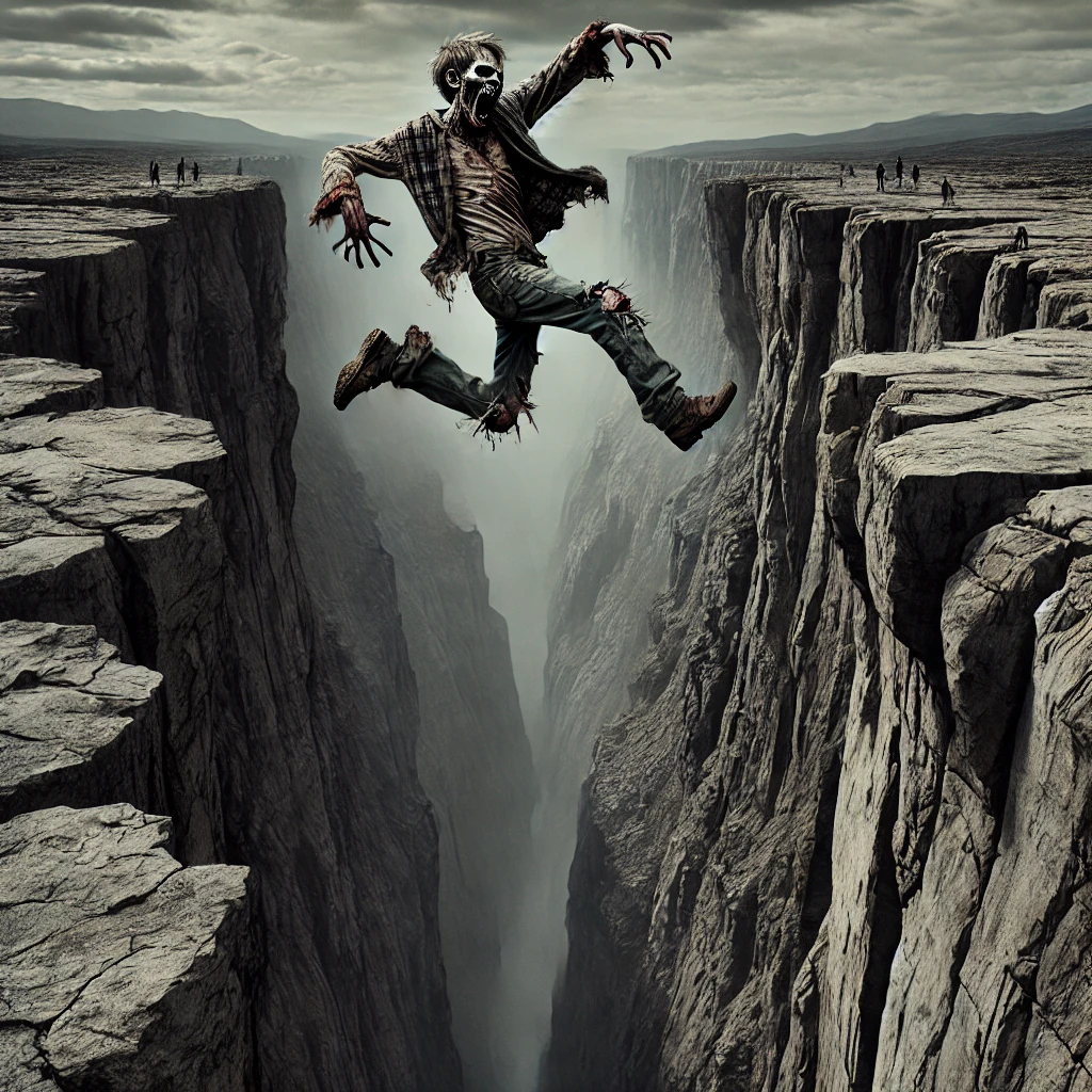 Zombie Leaping Over Chasm