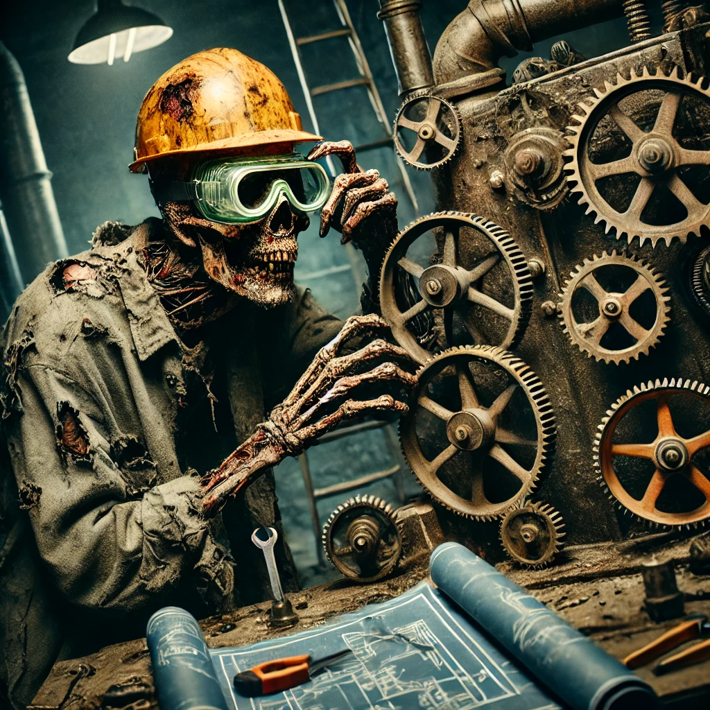 Zombie Engineer Solving Problem